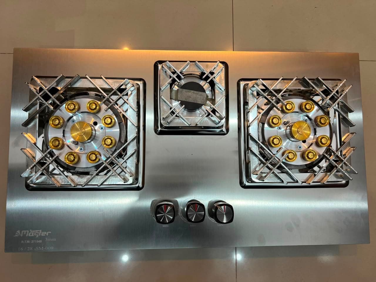 Grand Steel 3mm Imported 3-Burner SS Matt Hob